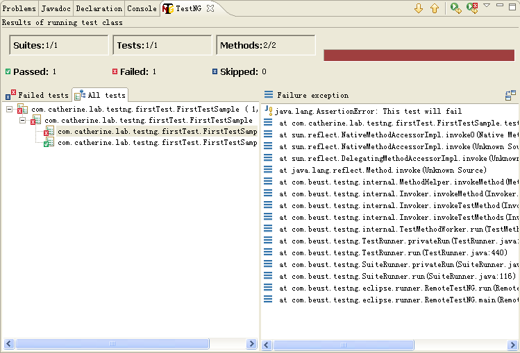 图5 TestNG的运行结果