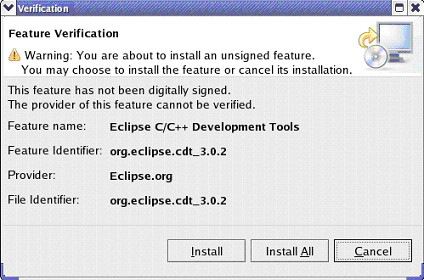 安装 Eclipse C/C++ Development Tools 特性