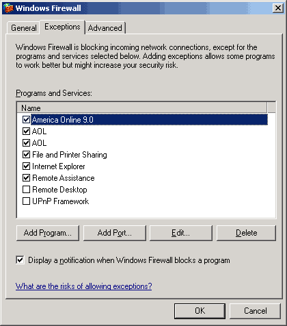 如何调整Windows XP SP2防火墙设定(图三)