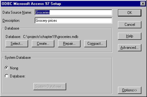 ODBC Microsoft Access 97 安装