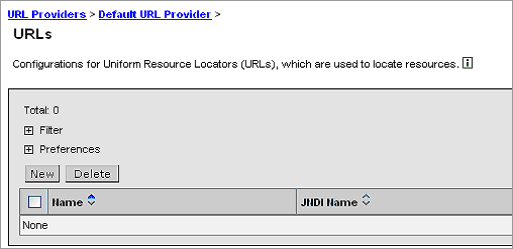 ͼ 3��Application Server ����ҳ����ʾ Default URL Provider ����