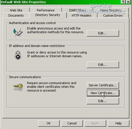 ��ISA Server 2004�з�����ȫWeb���񣨶�����ͼ����