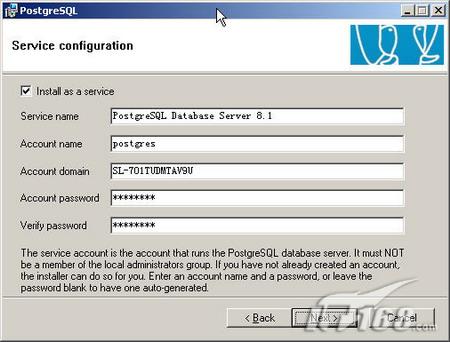 Windows下PostgreSQL 8.1版安装图解一(图四)