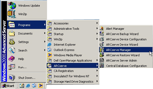 Running backup in ARCserve 2000 for Win NT & 2000��ͼһ��
