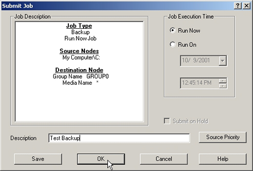 Running backup in ARCserve 2000 for Win NT & 2000��ͼ�ˣ�