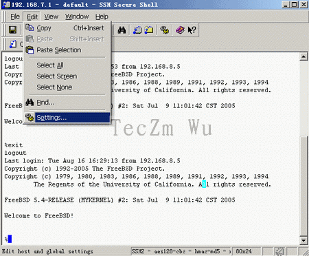 使用SSH Security Shell生成并使用非对称密钥登录FreeBSD5.4(图二)