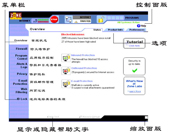 优秀的个人防火墙软件—ZoneAlarm(1)(图一)