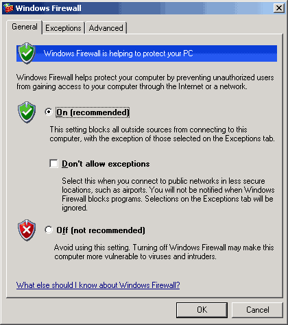 如何调整Windows XP SP2防火墙设定(图二)