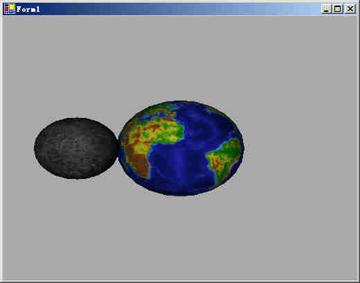 C#+Direct3D9.0开发实例之月亮绕着地球转(图二)