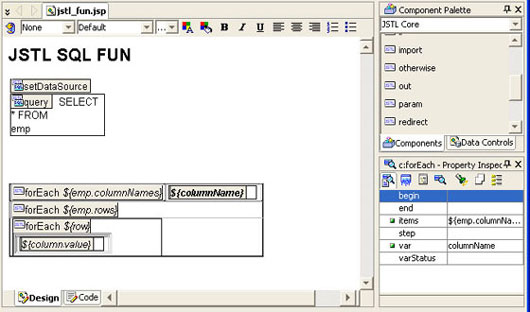 JDeveloper 10g 预览版中使用 JSTL SQL(图十)