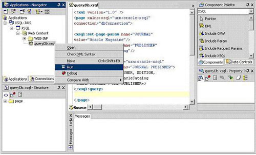 在 Oracle JDeveloper 中创建 XSQL 查询(图十)