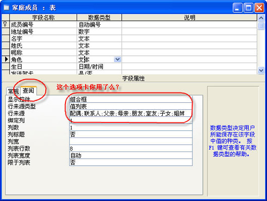 新手来看：在表中用组合框选择备选项目