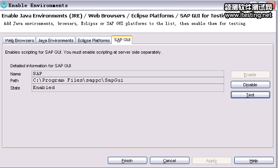 图 4. Enable SAP GUI