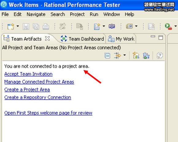 显示对项目区域无连接的界面 