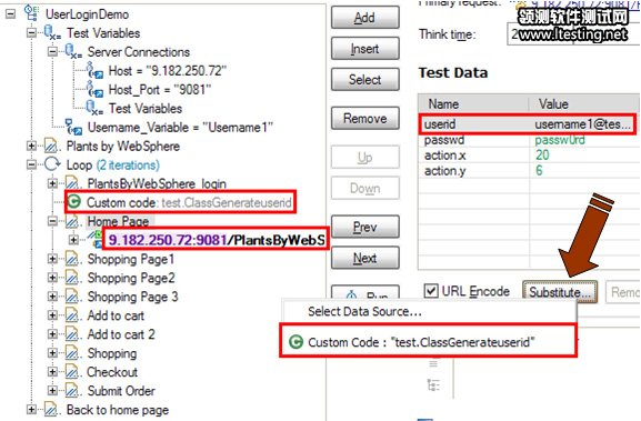 使用代码输出替换 Username 变量