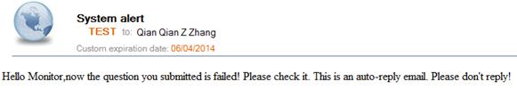 Question failed 时 RPT 发出的邮件